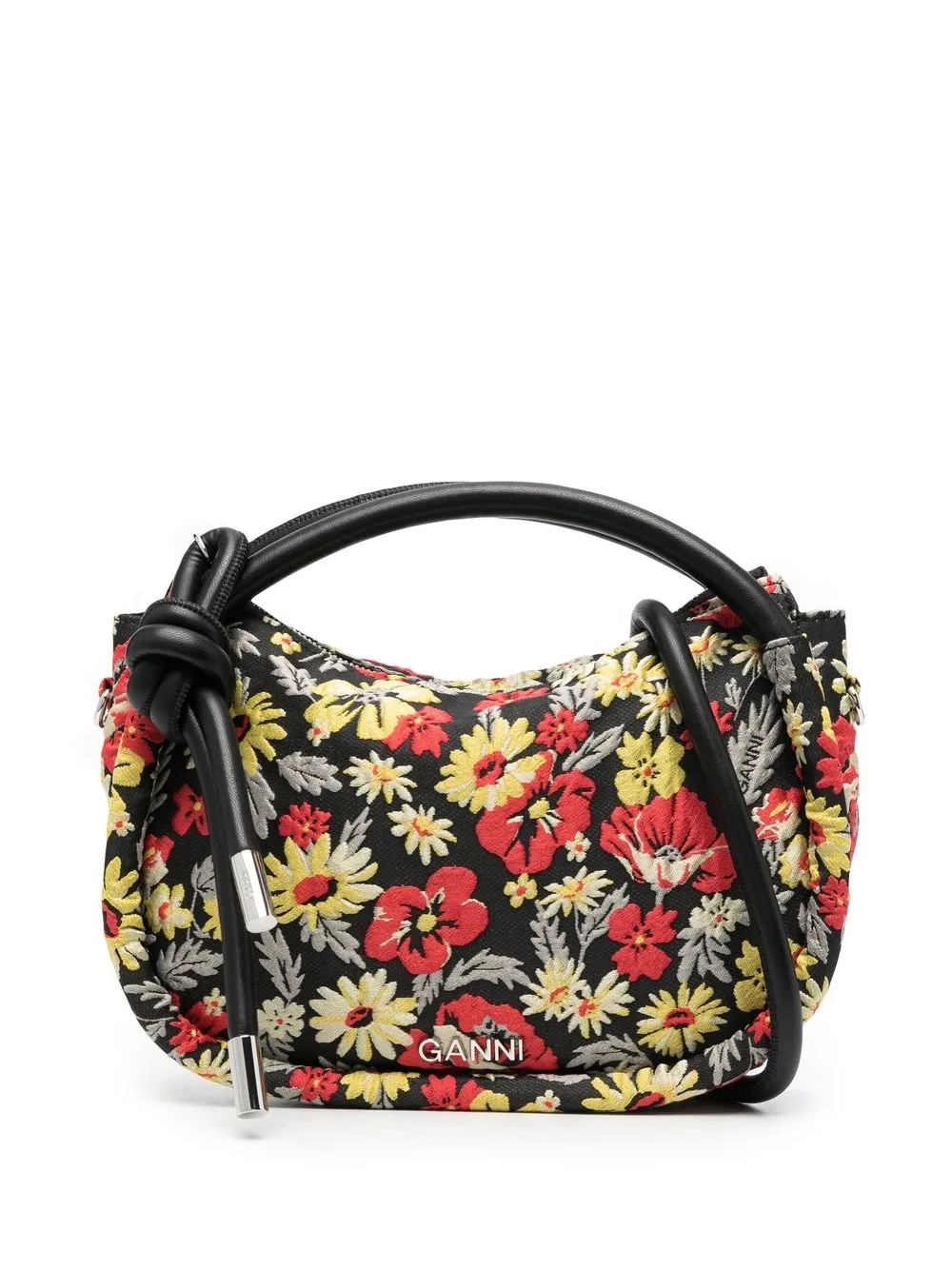 

GANNI meadow-embroidered tote bag - Negro