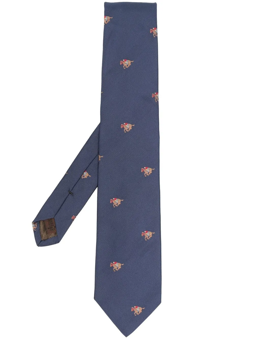

Church's horse-embroidered silk tie - Blue