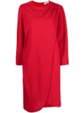 Valentino Garavani Pre-Owned 1980s draped-detailing shift dress - Red