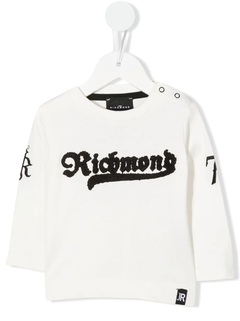 

John Richmond Junior sudadera con aplique del logo - Blanco