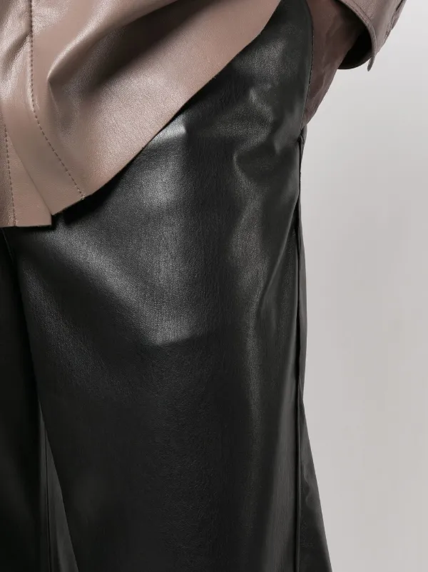 Nanushka アニマルフリーレザー パンツ | ブラック | FARFETCH JP