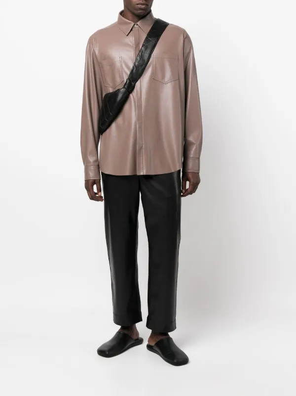 Nanushka アニマルフリーレザー パンツ | ブラック | FARFETCH JP