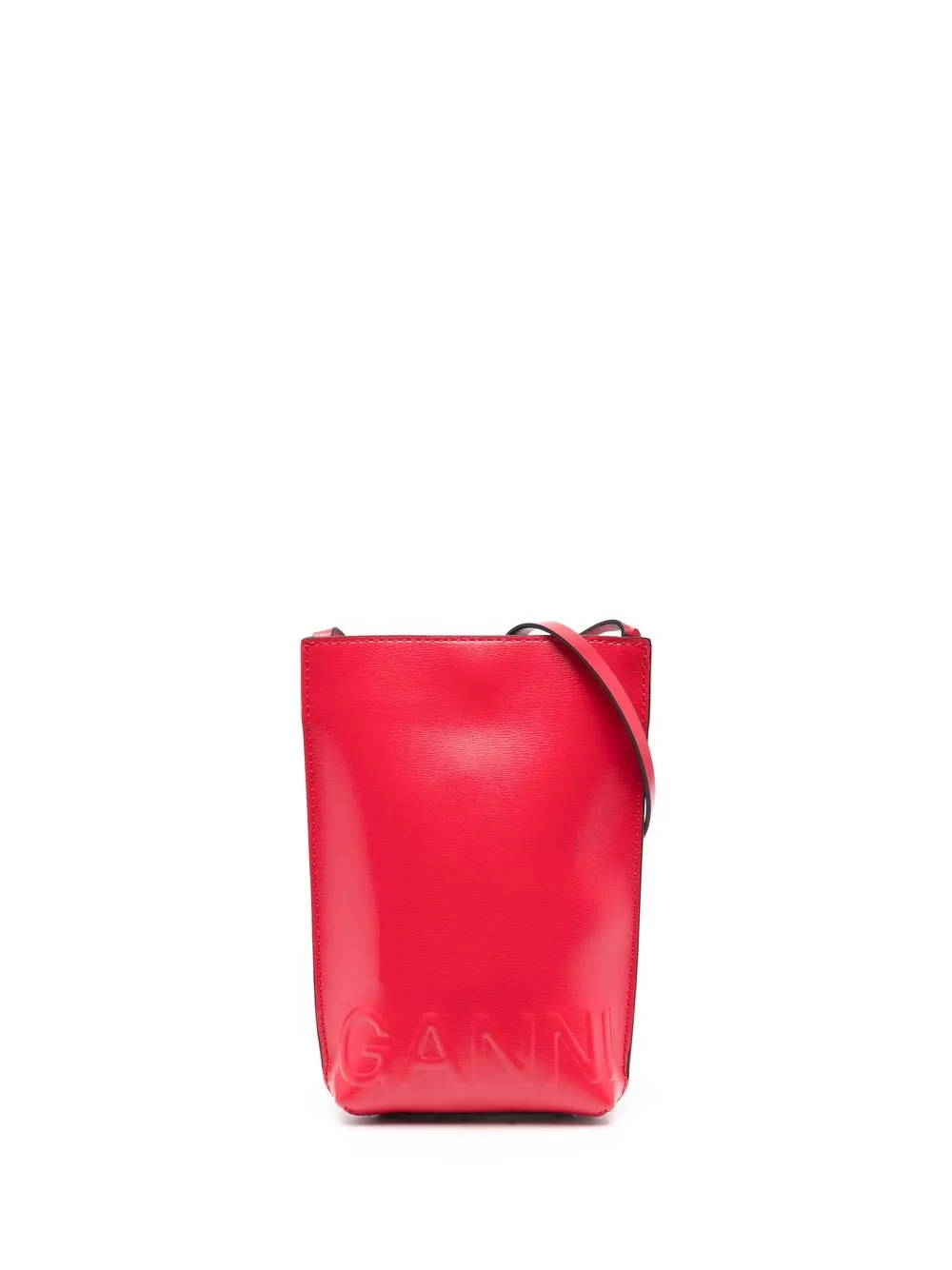 

GANNI bolsa de hombro con logo en relieve - Rojo