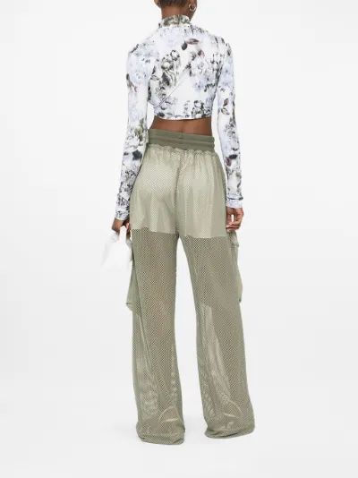 mesh white trousers