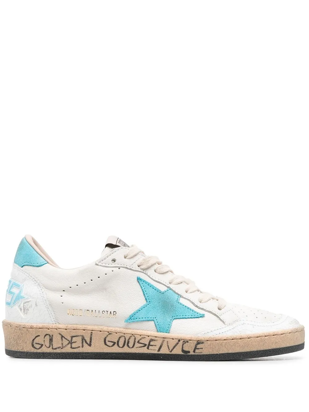 

Golden Goose tenis bajosBall Star con efecto envejecido - Blanco