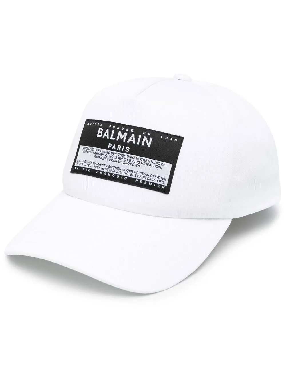 

Balmain gorra con parche del logo - Blanco