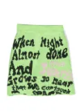 MSGM Kids slogan-print knitted skirt - Green