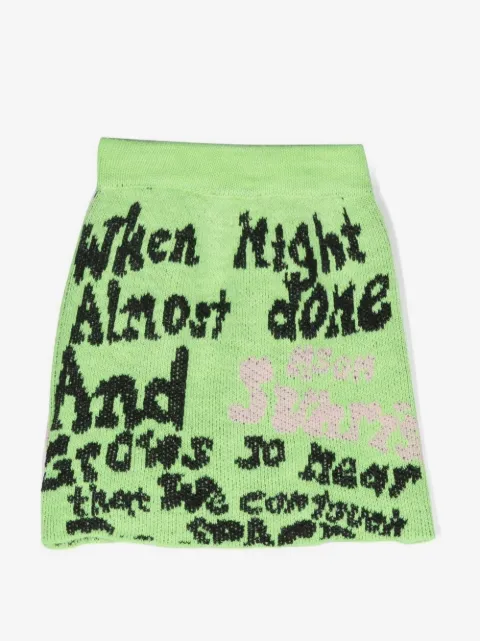 MSGM Kids falda con eslogan estampado