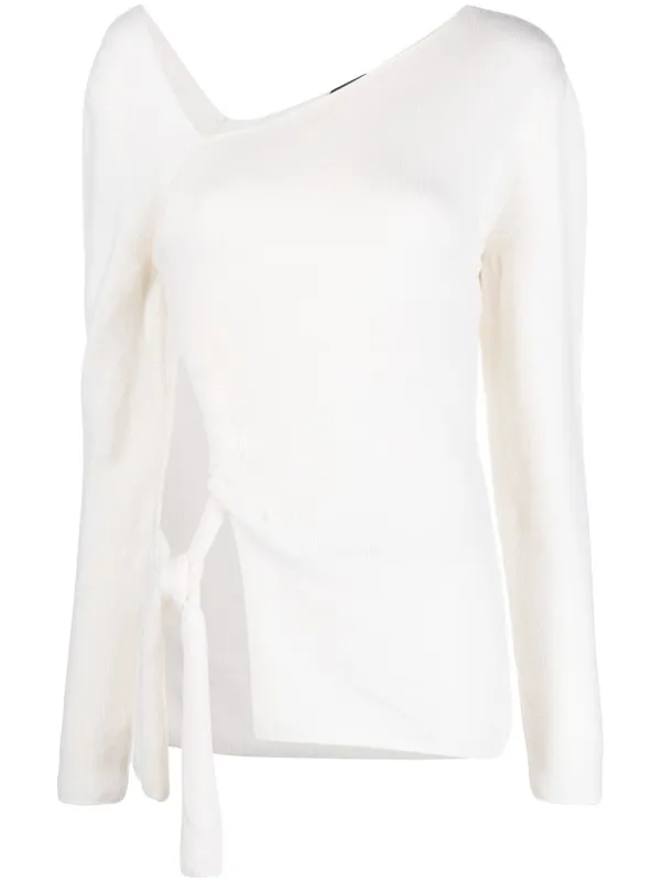 Tom Ford Cut-out Detail Asymmetric-neck Jumper in White