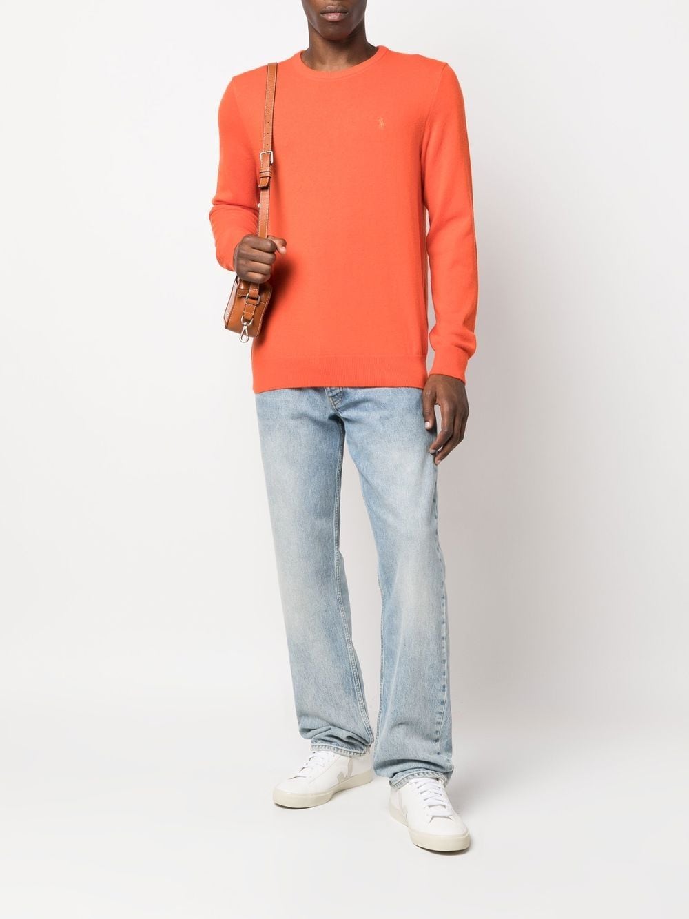 Shop Polo Ralph Lauren Crew-neck Wool Jumper In Orange