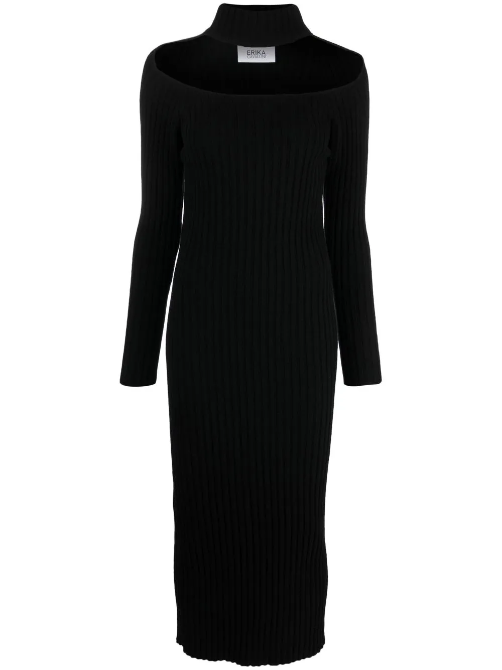 

Erika Cavallini ribbed-knit midi dress - Black
