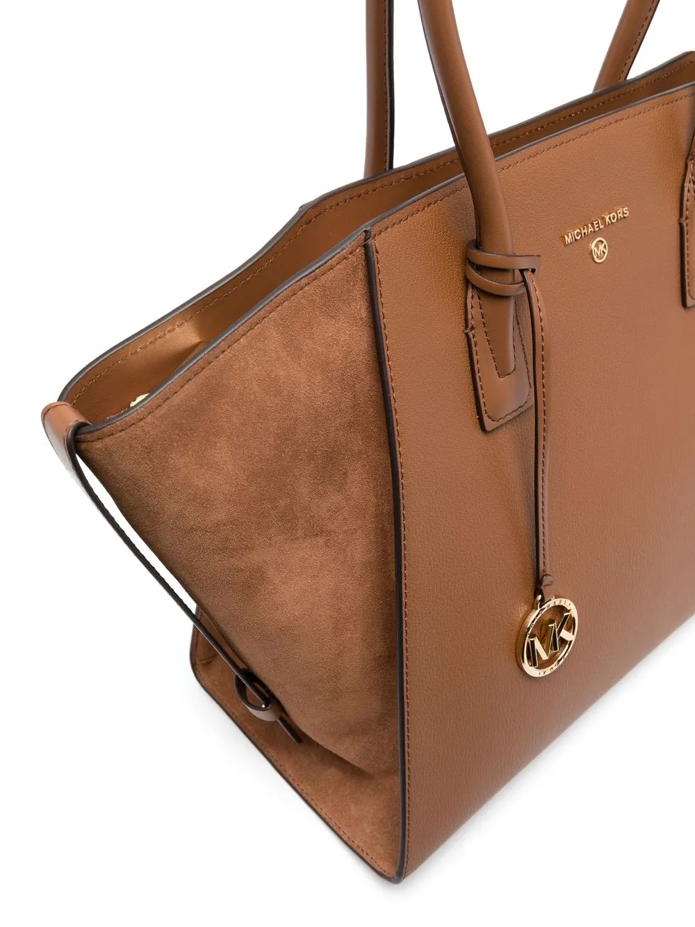 Michael Michael Kors Logo-plaque Leather Tote Bag In Brown