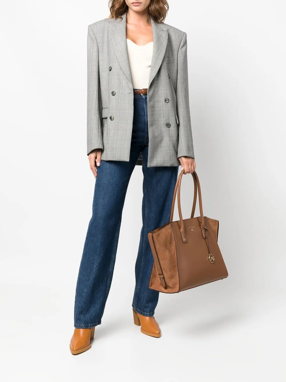 Michael Michael Kors Avril shopper met logoplakkaat - Bruin