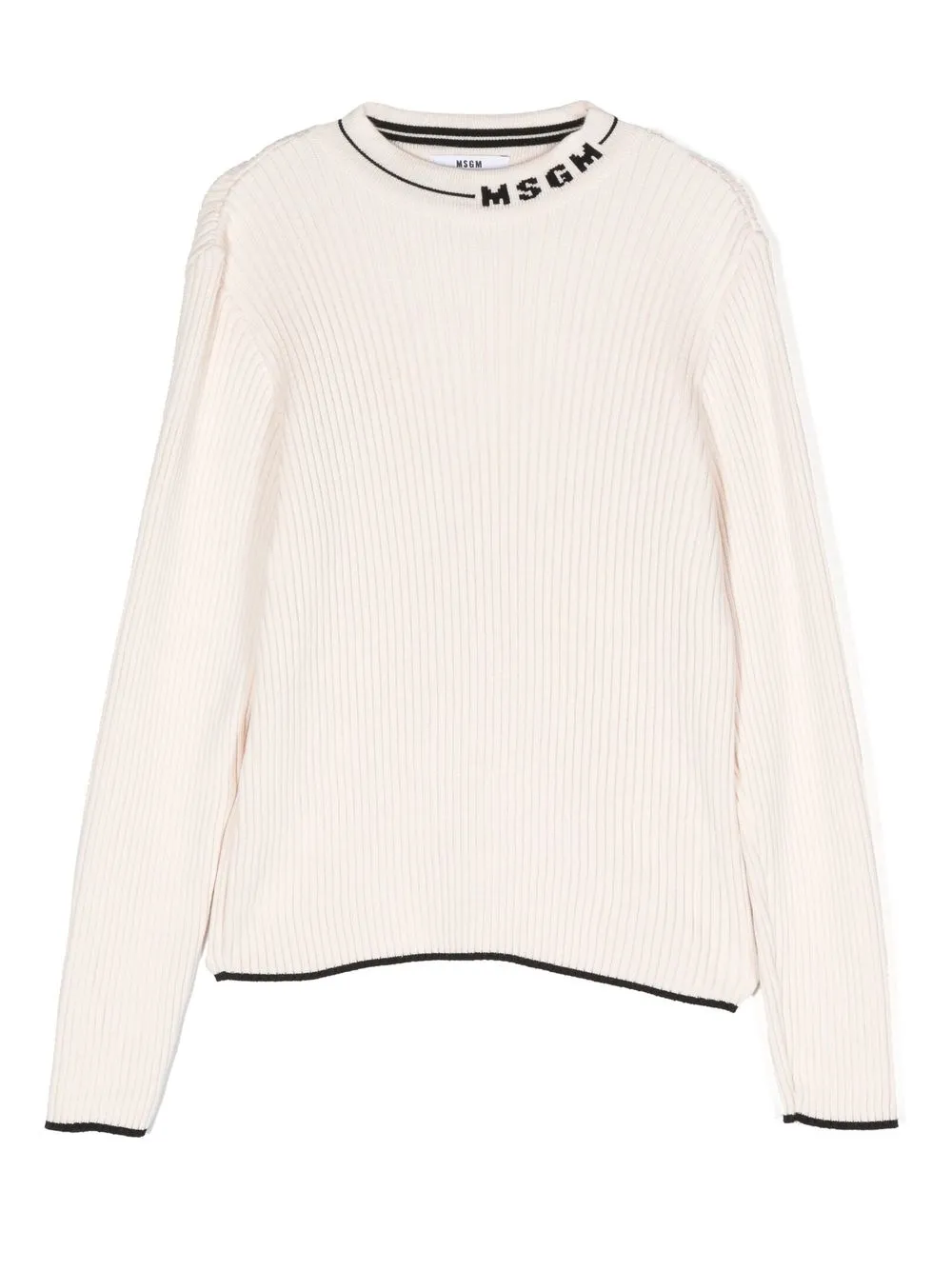 

MSGM Kids TEEN logo-print ribbed-knit jumper - Neutrals