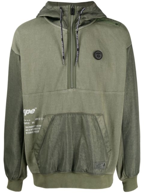 AAPE BY *A BATHING APE half-zip logo hoodie Men