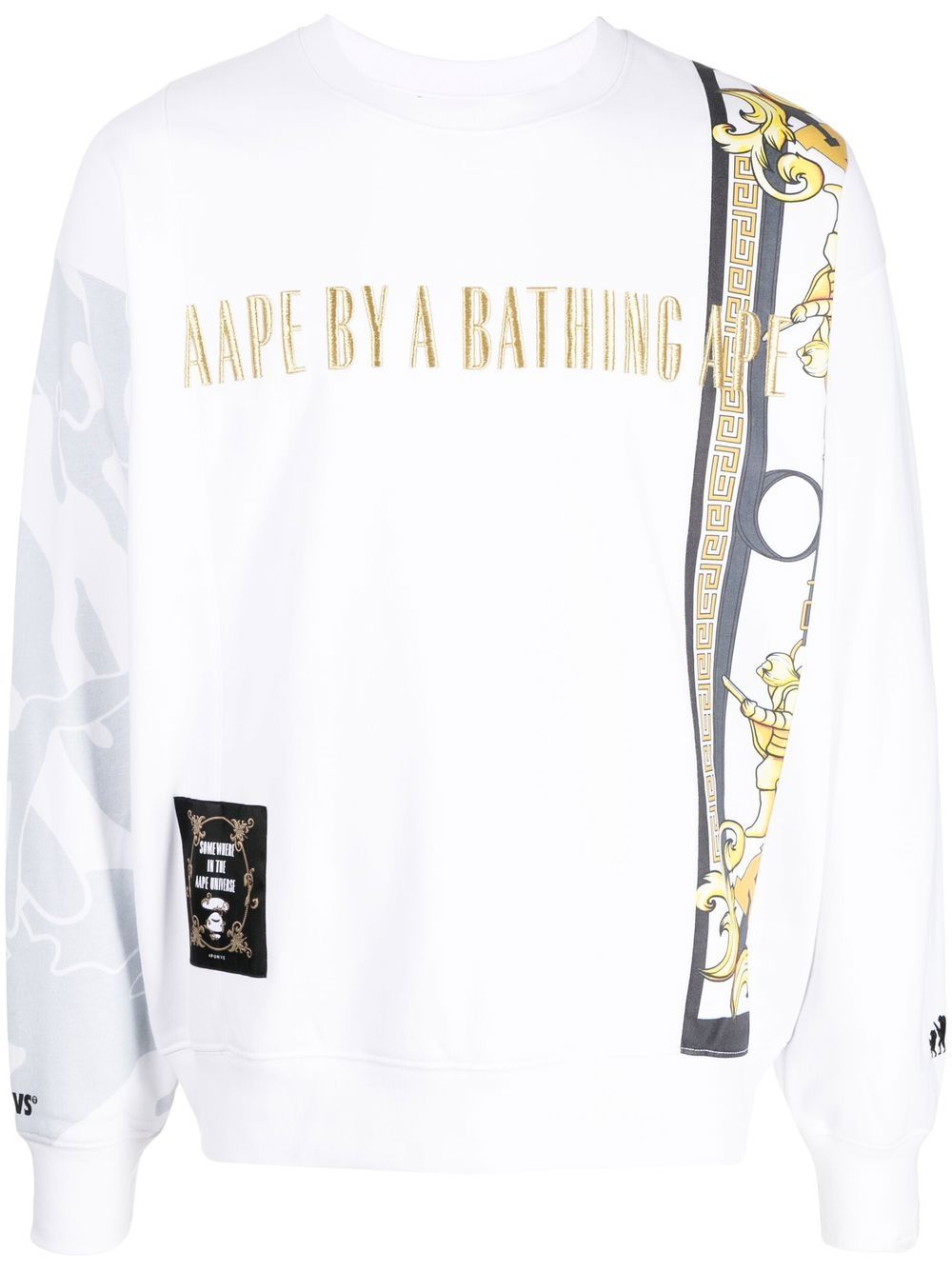 AAPE BY *A BATHING APE® graphic embroidered-logo sweatshirt - White