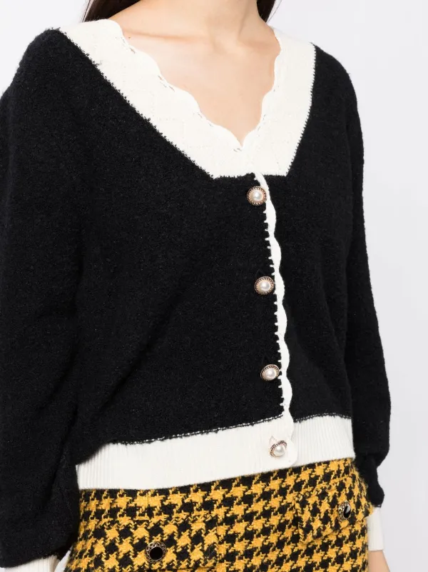 b+ab lace-trim Detail Knit Cardigan - Farfetch