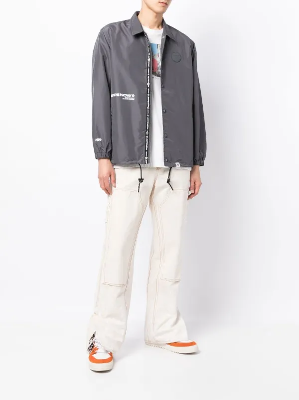 AAPE BY *A BATHING APE® logo-print Shirt Jacket | Grey