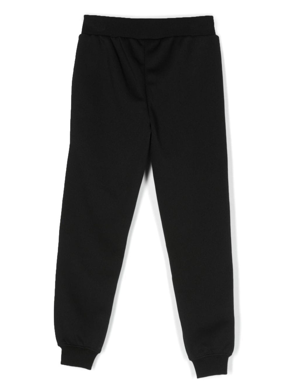 Shop Moschino Debossed-detail Branded Track Pants In Black