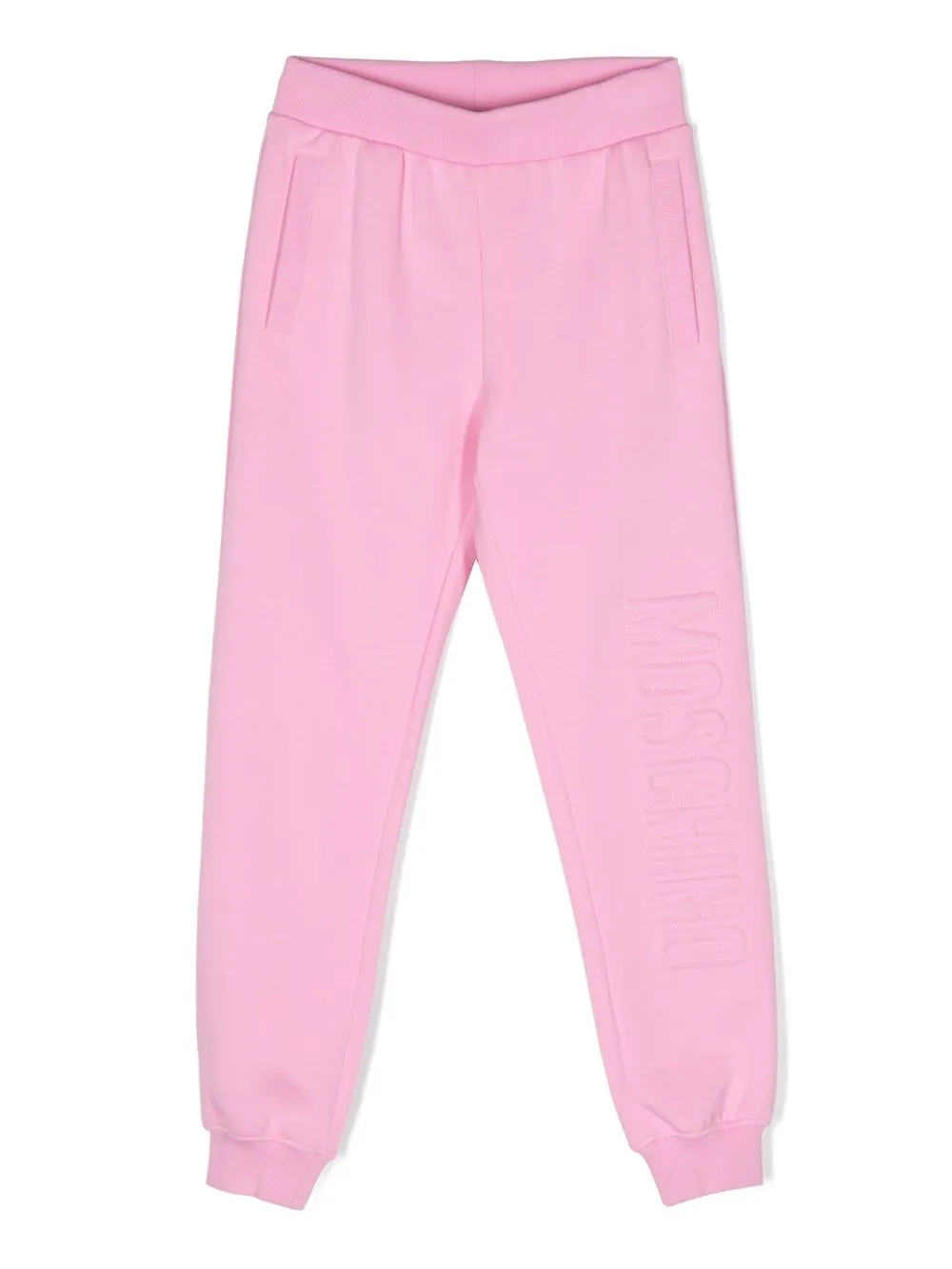 

Moschino Kids pants con logo en relieve - Rosado