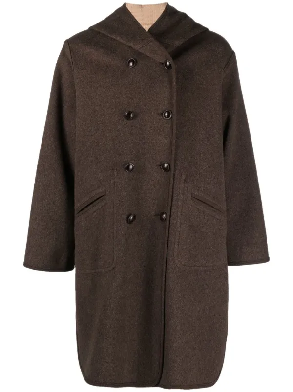 Vintage 1980s Brown Double Breasted Wool Coat Vintage 1980s Brown Double Breasted Wool Coat
