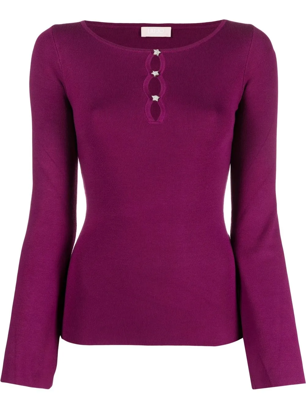 

LIU JO star-button boat-neck jumper - Purple