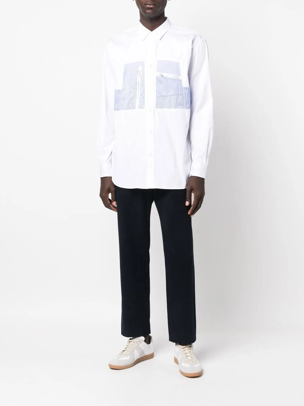 

Comme Des Garçons Shirt camisa con rayas estampadas - Blanco