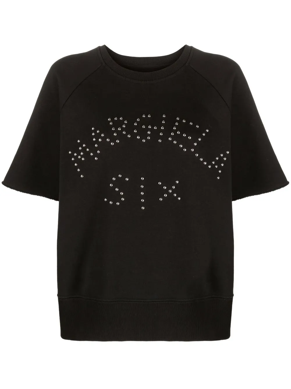 

MM6 Maison Margiela logo-studded cotton T-shirt - Black