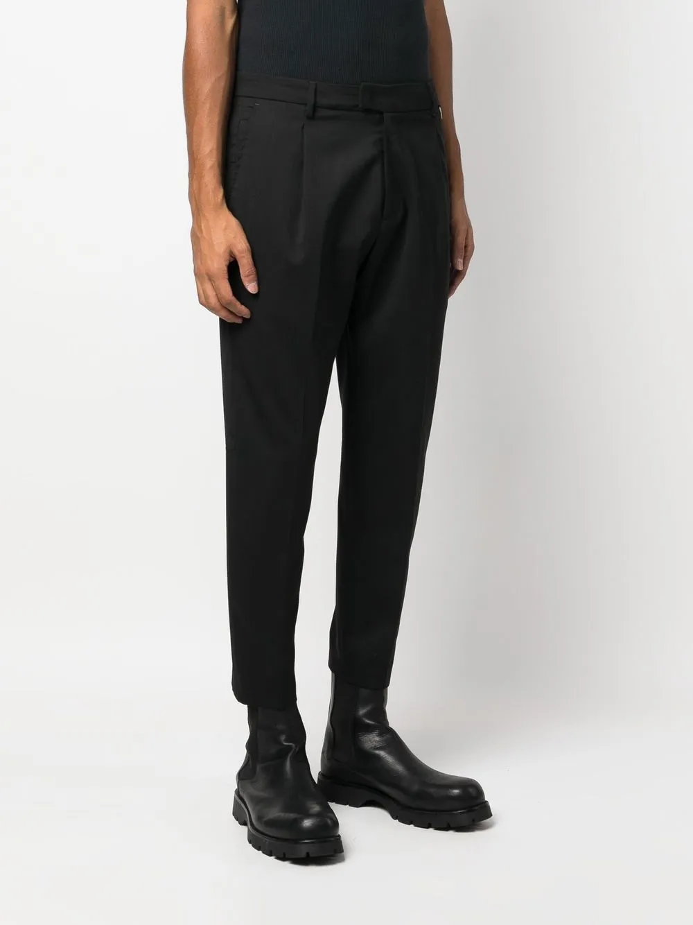  Low Brand Cropped Hose Mit Geradem Bein   Schwarz 