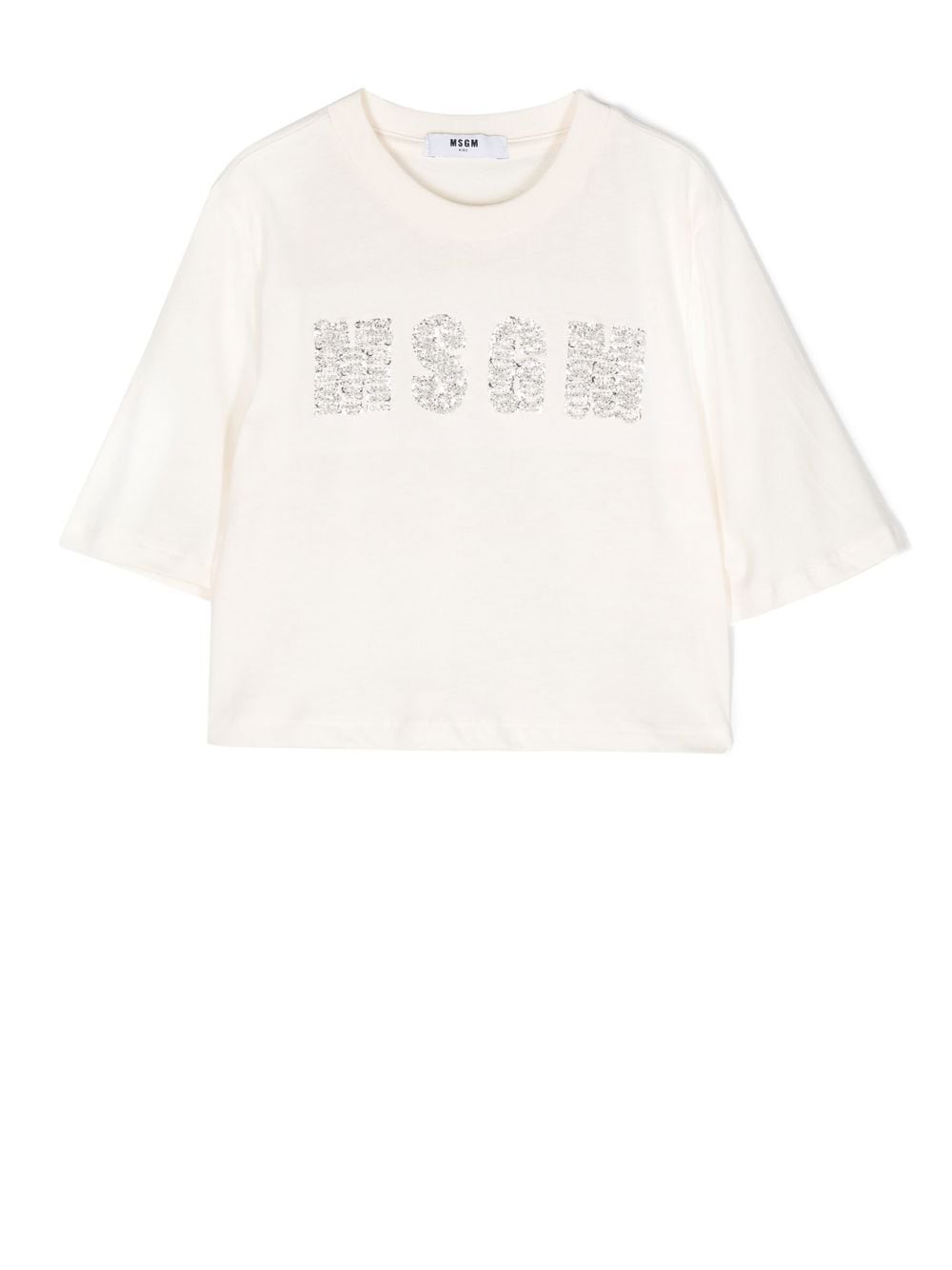 MSGM Kids crystal-logo Cropped T-shirt - Farfetch
