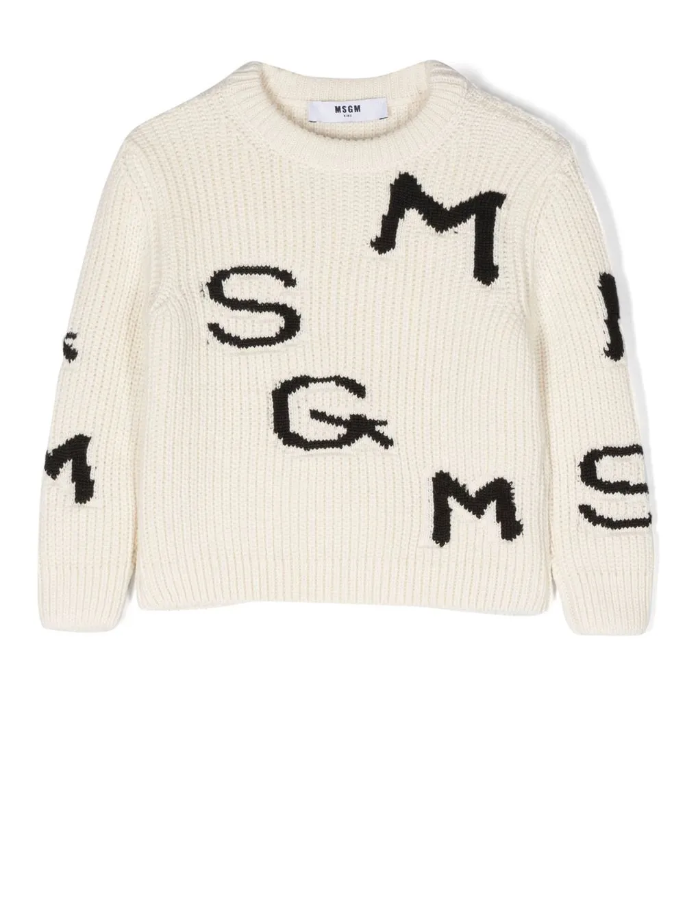 

MSGM Kids suéter tejido con logo en intarsia - Neutro