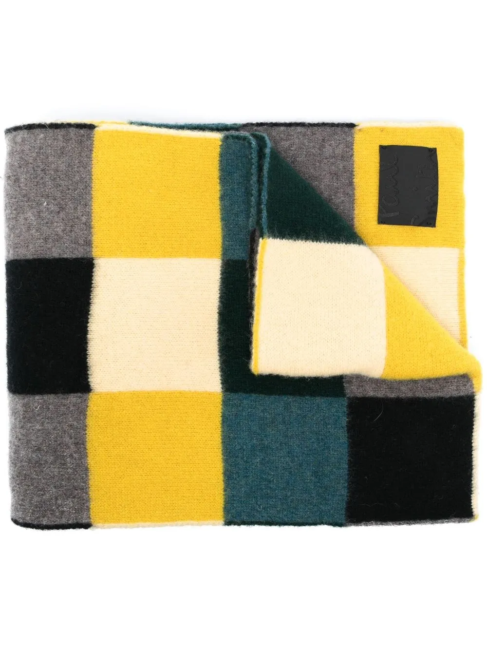 

Paul Smith square-print wool scarf - Yellow