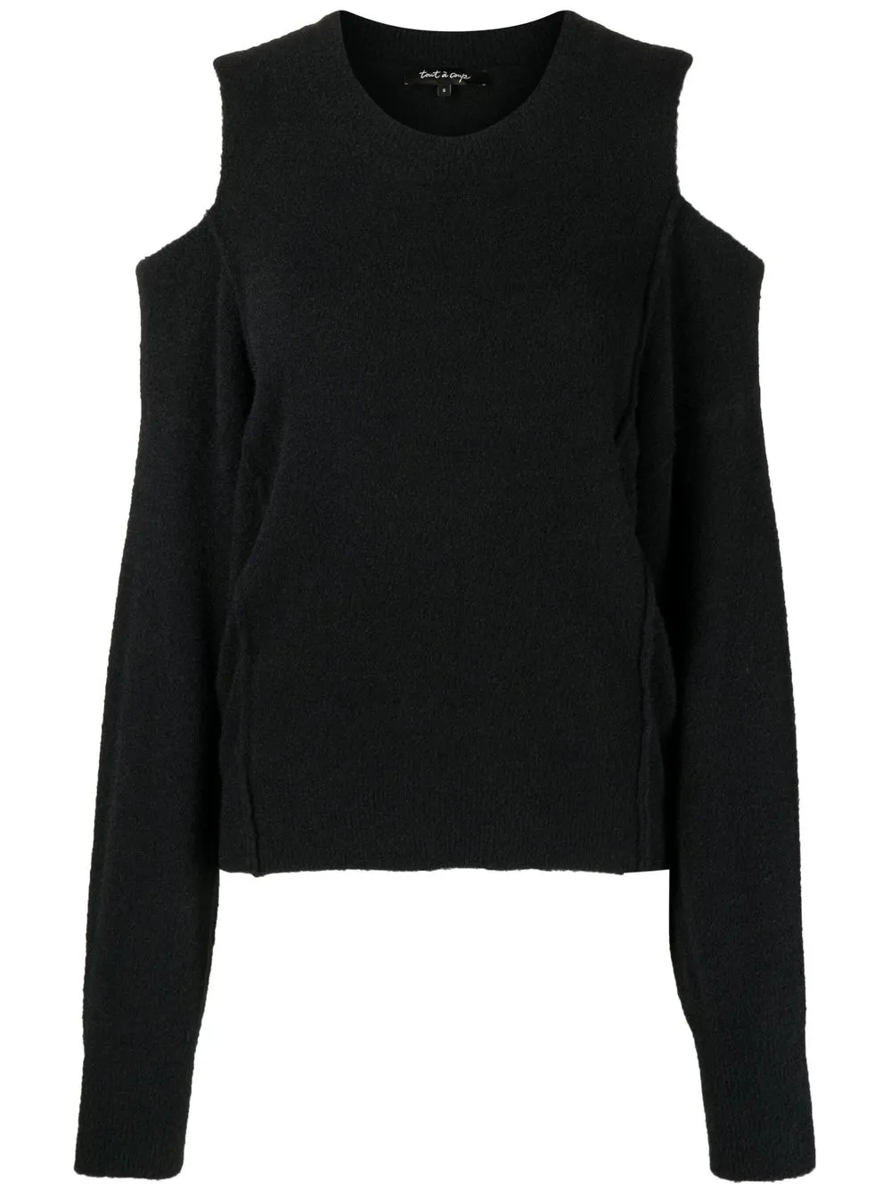 

tout a coup cut-out shoulder knit jumper - Black