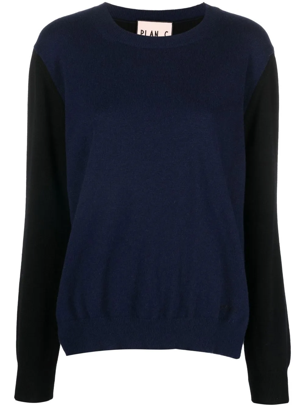 

Plan C two-tone cashmere jumper - Black