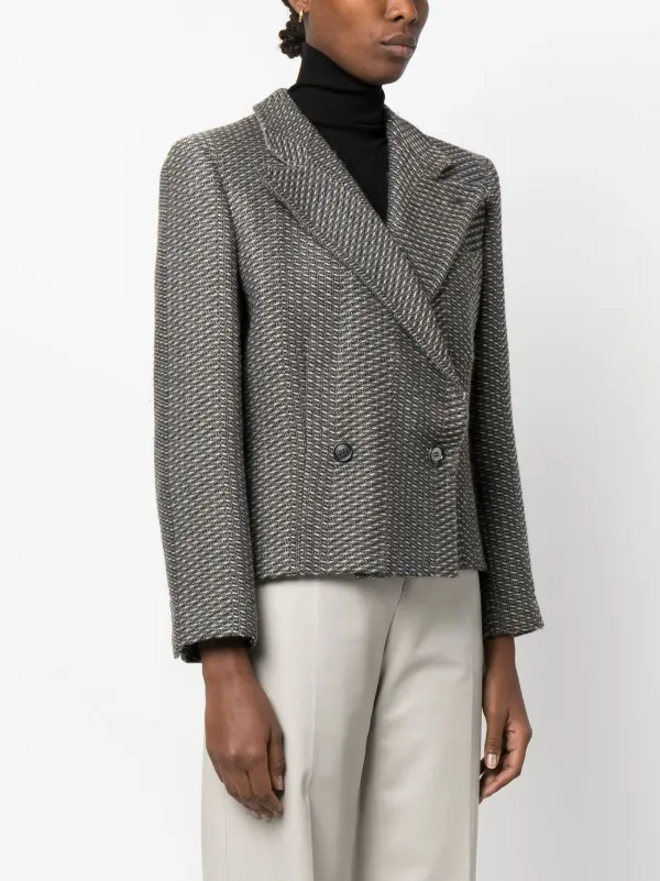 Giorgio Armani Pre Owned 1990s Boucl double breasted Jacket