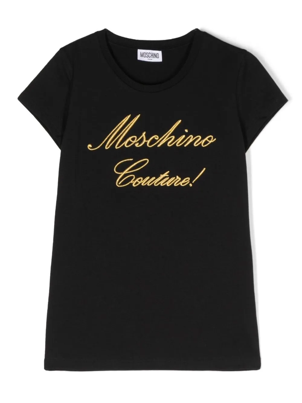 

Moschino Kids playera con logo bordado - Negro