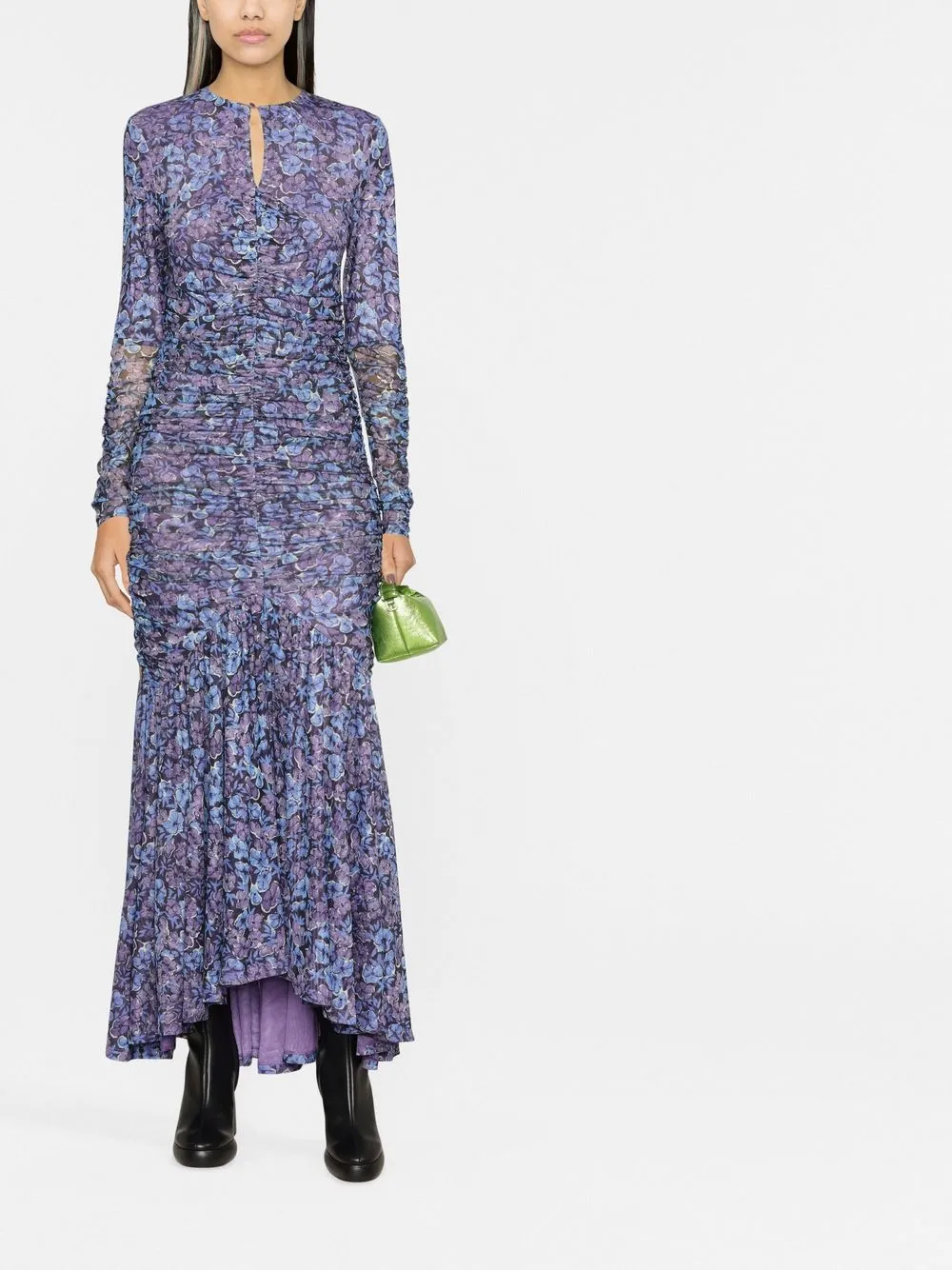 ROTATE Floral Mesh Maxi Dress Farfetch