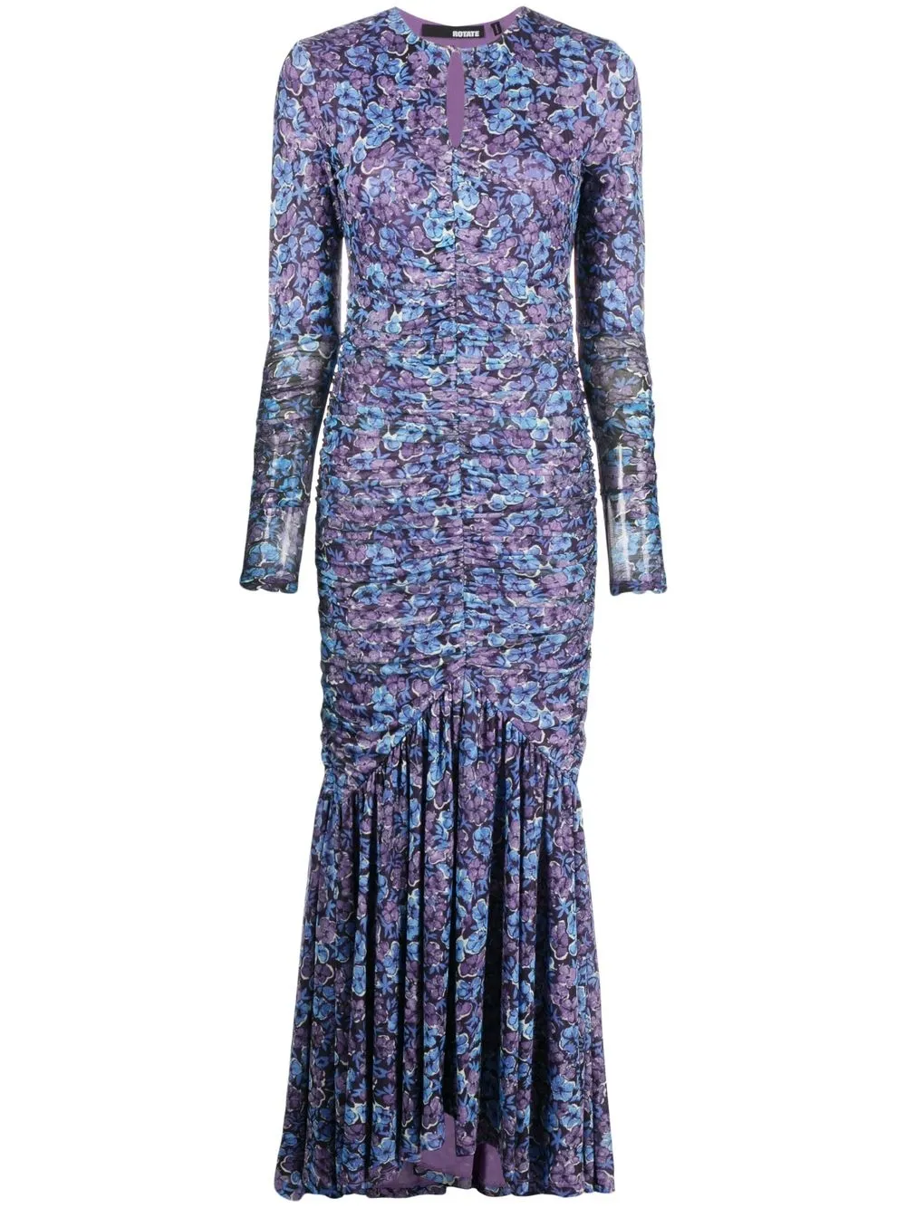 

ROTATE floral mesh maxi dress - Blue