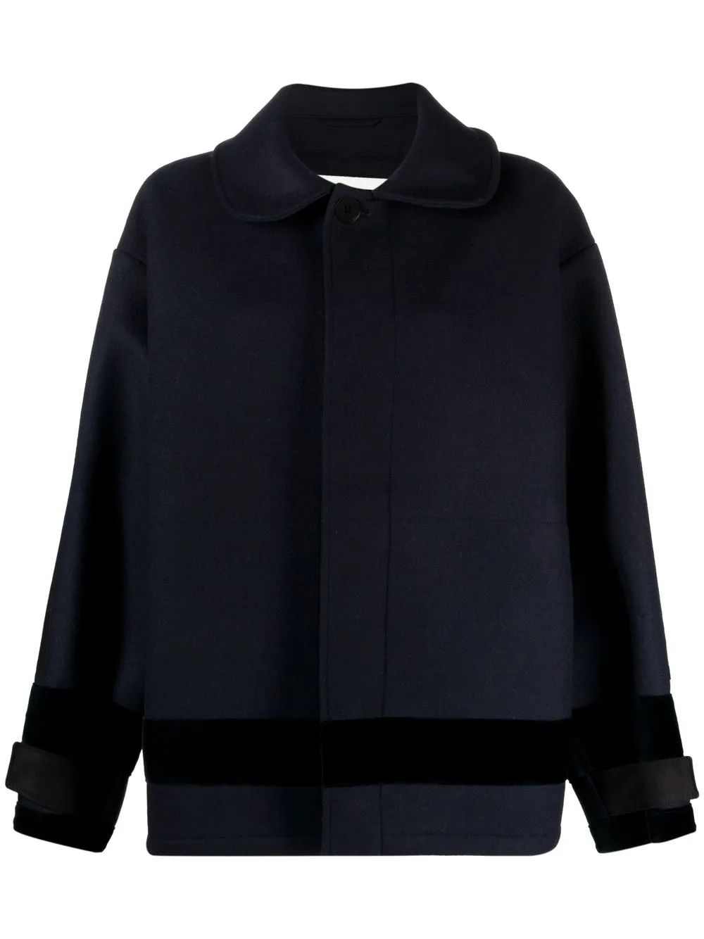 

Jil Sander velvet stripe buttoned coat - Blue