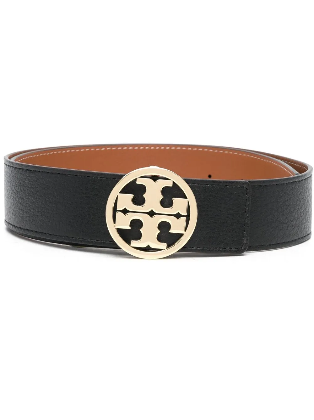 

Tory Burch cinturón con hebilla del logo - Negro