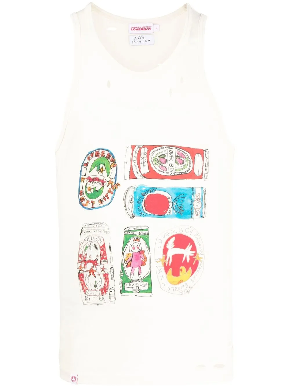 

Charles Jeffrey Loverboy graphic-print sleeveless vest - Neutrals