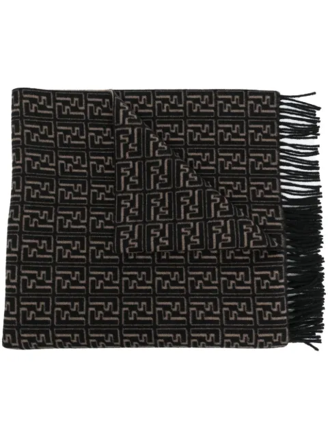 FENDI logo-print virgin-wool scarf