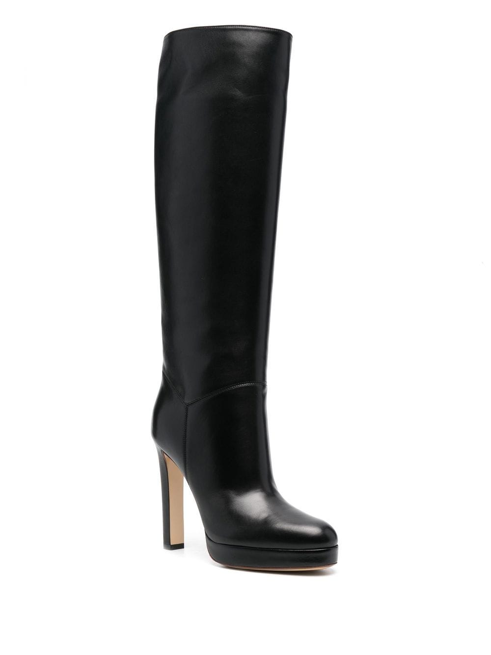 Francesco Russo High Heels Boots In Black Leather | ModeSens