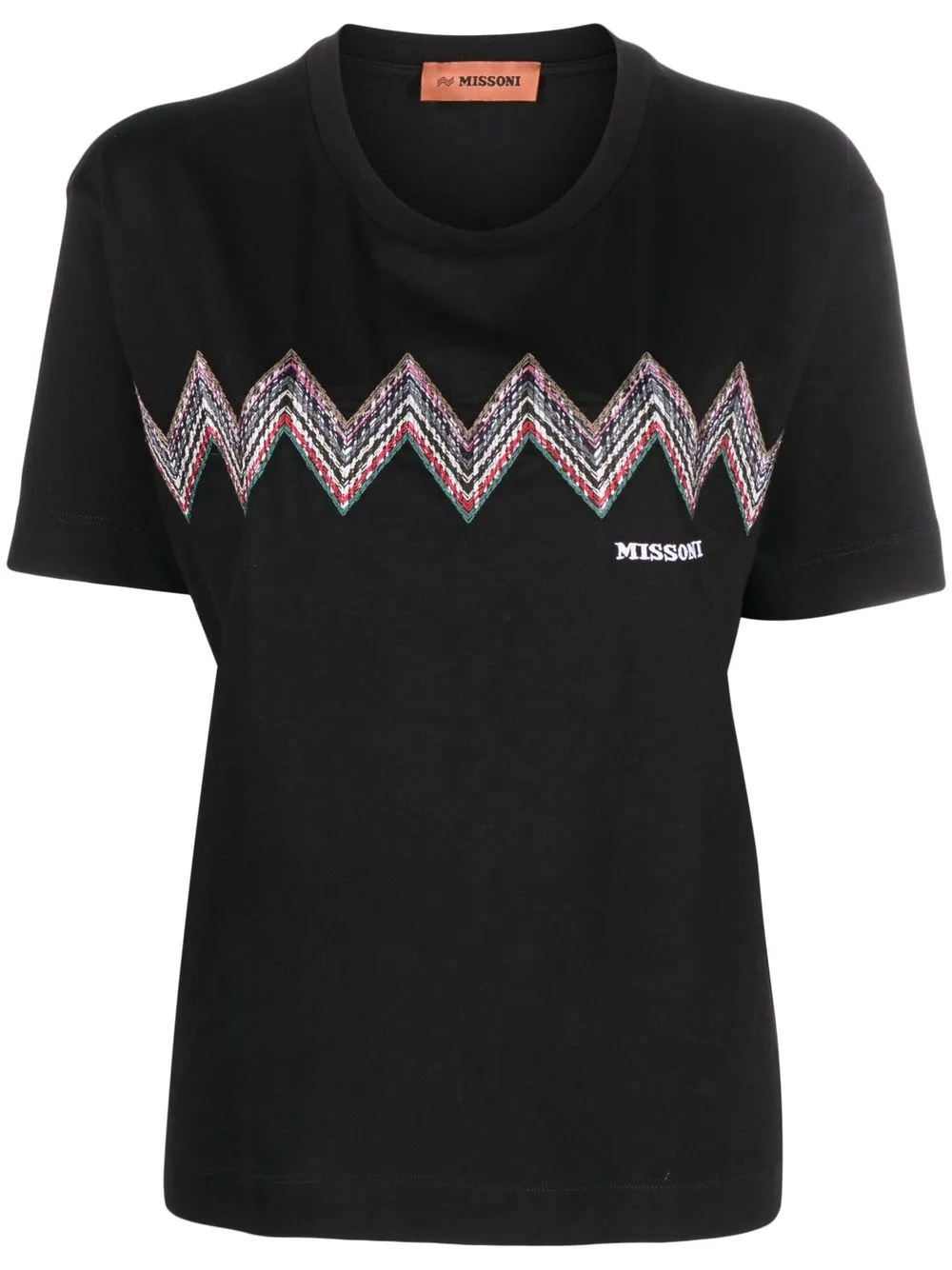 

Missoni playera con cuello redondo y logo bordado - Negro