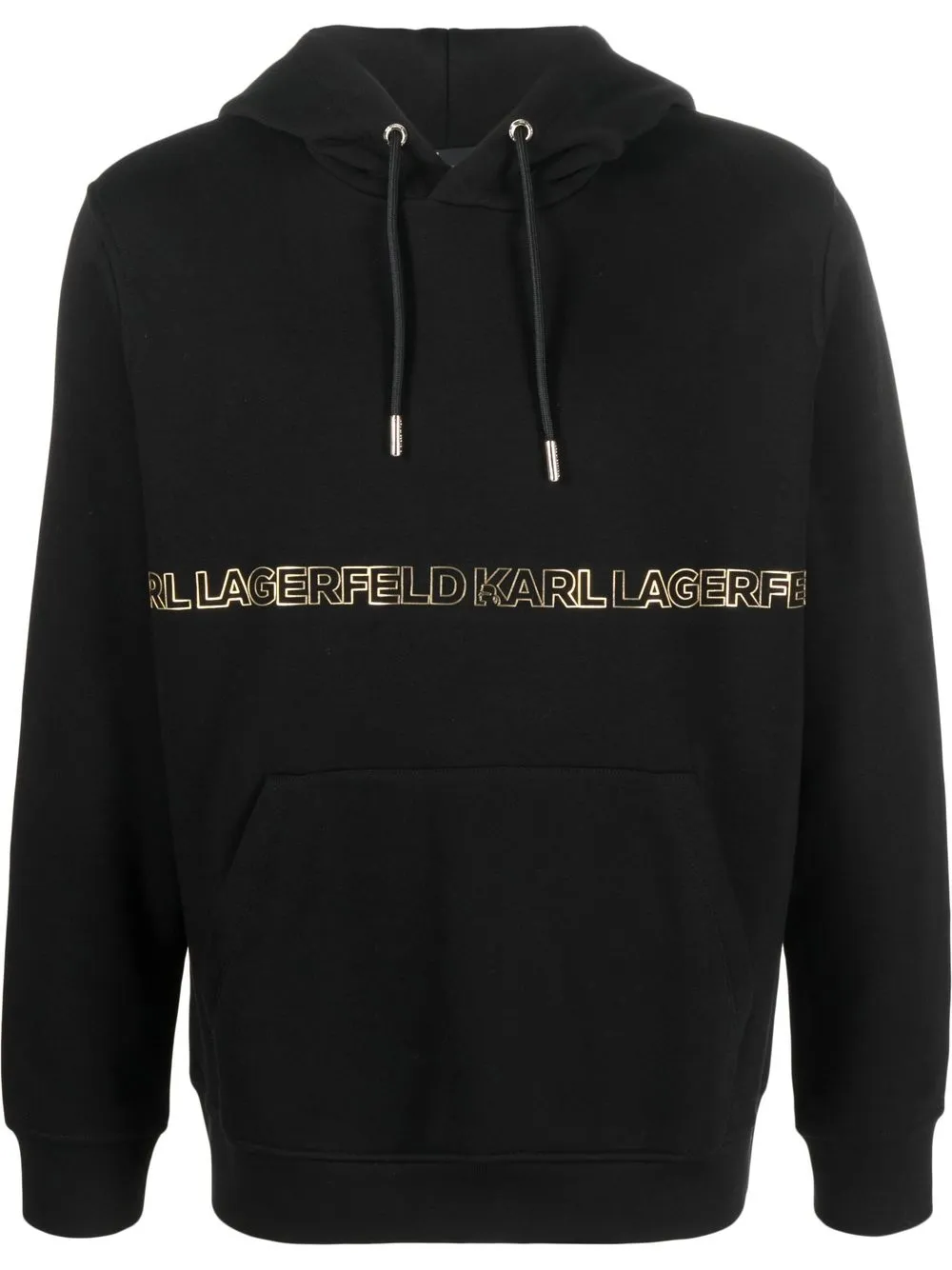 

Karl Lagerfeld metallic logo-print hoodie - Black