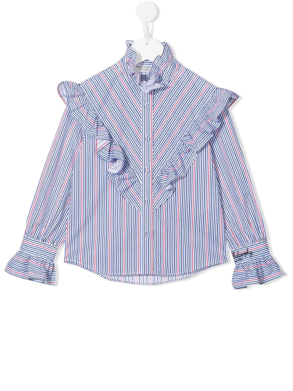 

Philosophy Di Lorenzo Serafini Kids blusa manga larga con rayas estampadas - Azul