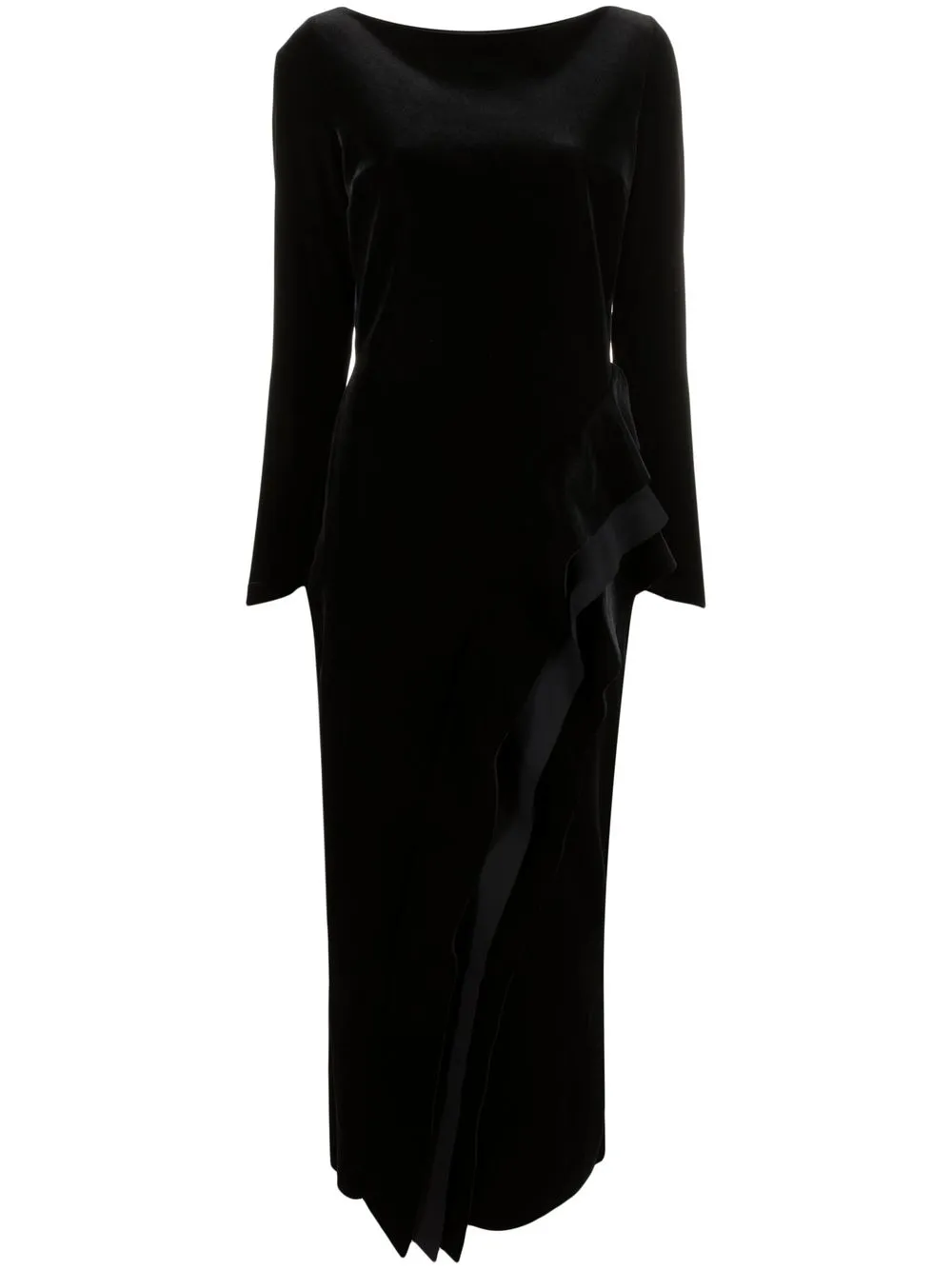 

CHIARA BONI La Petite Robe draped-detail velvet maxi dress - Black