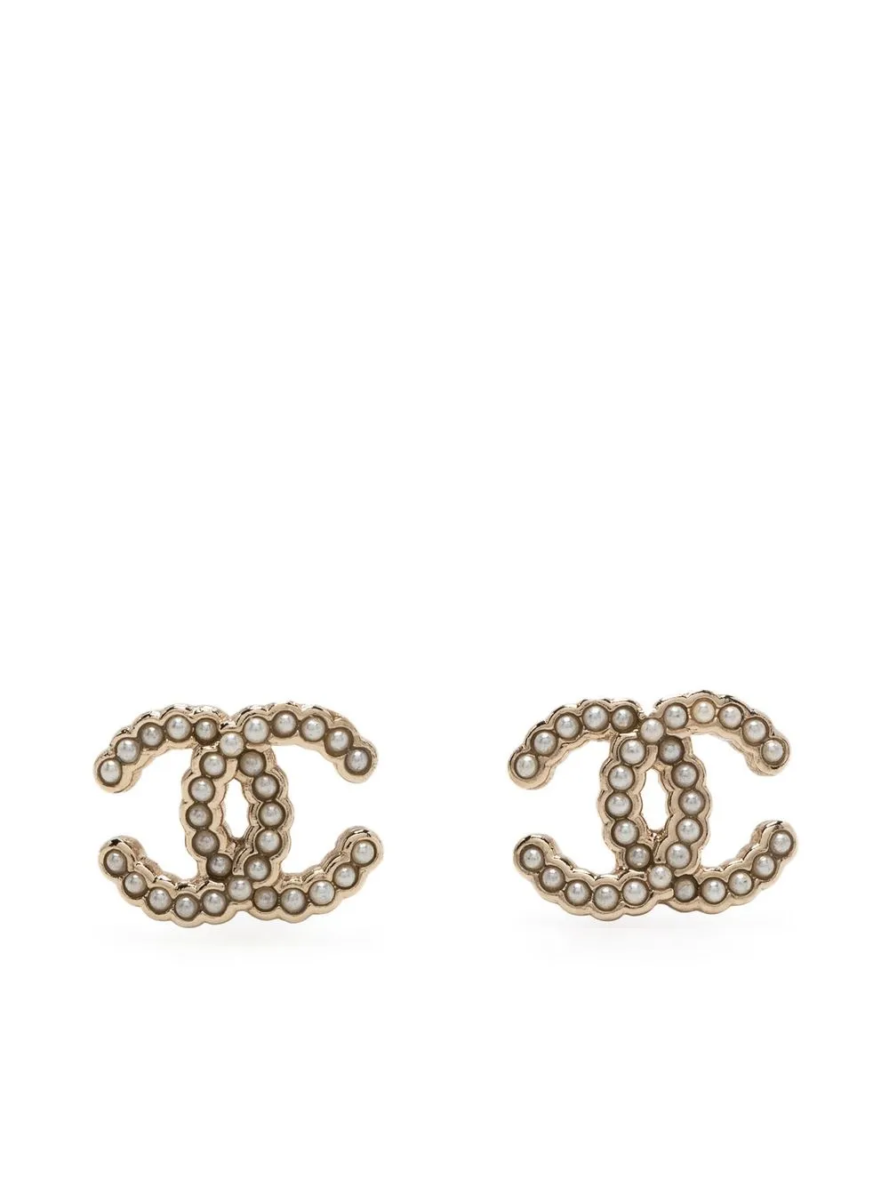 

Chanel Pre-Owned aretes CC bañados de oro con perla artificial - Dorado