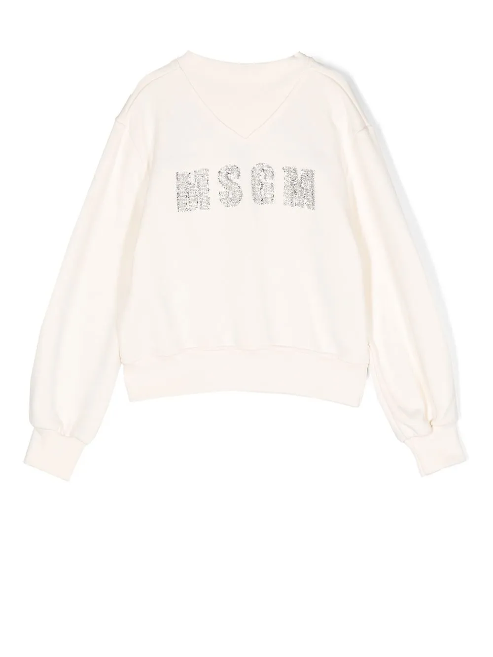 

MSGM Kids top tejido con logo de lentejuelas - Neutro