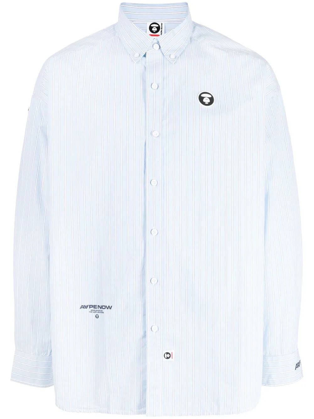 AAPE BY *A BATHING APE® logo-patch detail shirt - Blue